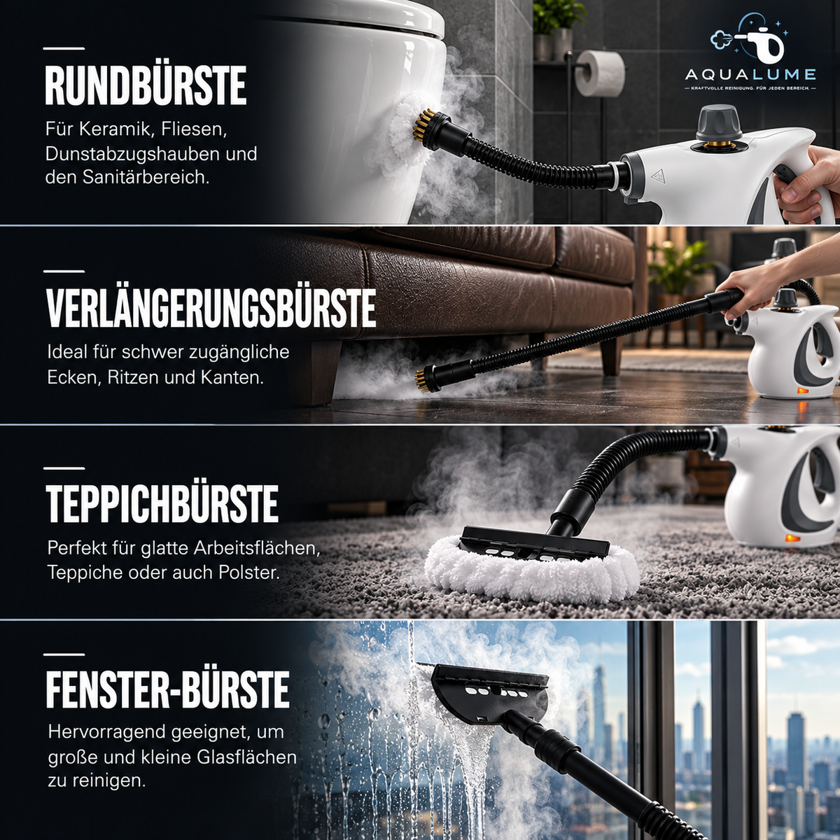 AquaLume VaporMax Pro – kompakter Handdampfreiniger